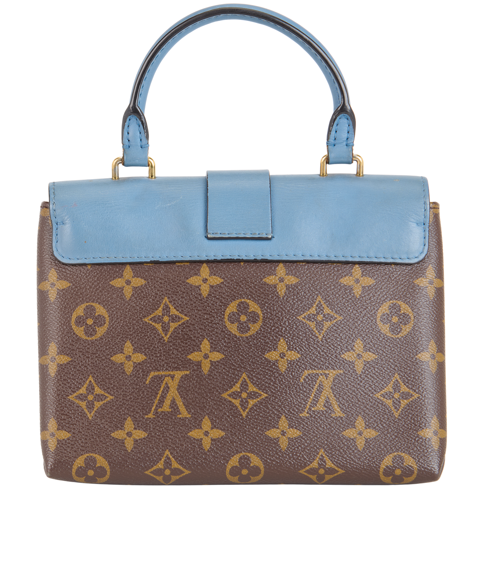 Locky BB, &pound;475, Handbags, Blue/Brown, Canvas/Leather, Back view